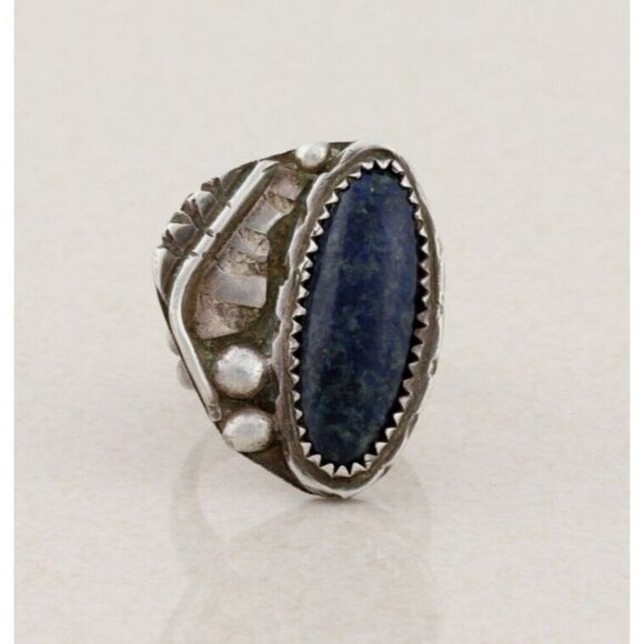 Sterling Silver Lapis Lazuli Ring Size 6 1/2 - Picture 1 of 8